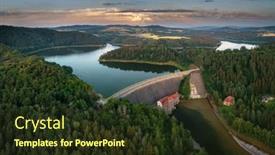  Presentation with beautiful moraine lake - Presentation having beautiful-pilchowickie-lake background and a tawny brown colored foreground