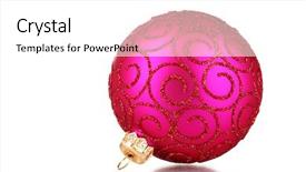  Presentation with pink 80sdisco ball - PPT theme having beautiful pink christmas ball isolated background and a white colored foreground
