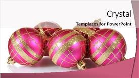  Presentation with white christmas - Beautiful PPT theme featuring beautiful pink christmas balls isolated backdrop and a white colored foreground