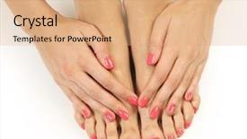  Presentation with manicure - Amazing presentation theme having beautiful pink manicure and pedicure backdrop and a  colored foreground