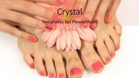  Presentation with manicure - Slide deck having beautiful pink manicure and pedicure background and a coral colored foreground