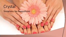  Presentation with manicure - Colorful presentation theme enhanced with beautiful pink manicure and pedicure backdrop and a coral colored foreground