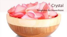  Presentation with pink rose petals - Slide deck consisting of beautiful pink rose petals on wooden bowl isolated on white background and a lemonade colored foreground