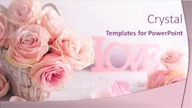  Presentation with flower vintage - Audience pleasing slides consisting of beautiful-pink-roses-in-basket backdrop and a sky blue colored foreground
