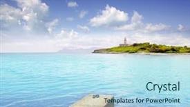  Presentation with island - Presentation enhanced with beautiful places - alcanada alcudia majorca with aucanada background and a  colored foreground