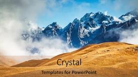  Presentation with lake - Cool new PPT theme with beautiful places - fantastic lake koruldi backdrop and a gold colored foreground