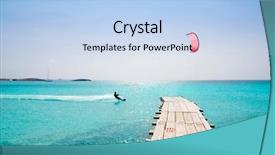  Presentation with turquoise beach - Theme with beautiful places - formentera beach wood pier background and a light blue colored foreground