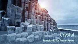  Presentation with iceland location famous place kirkjufellsfoss - Slide deck having beautiful places - unique rock on the atlantic background and a ocean colored foreground