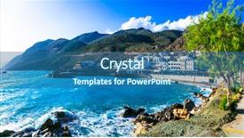  Presentation with crete island - Slide deck enhanced with beautiful places in crete - pictorial background and a ocean colored foreground