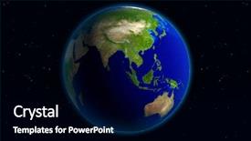  Presentation with asia - Amazing PPT theme having beautiful planet earth viewing asia backdrop and a black colored foreground