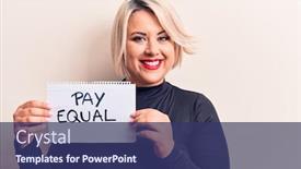  Presentation with equality - Cool new presentation with beautiful-plus-size-woman-asking backdrop and a ocean colored foreground