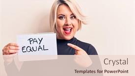  Presentation with equality - Amazing PPT theme having beautiful-plus-size-woman-asking backdrop and a lemonade colored foreground