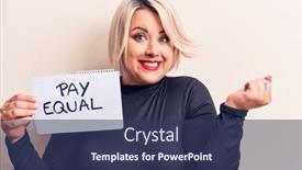  Presentation with pay - Slide set with beautiful-plus-size-woman-asking background and a ocean colored foreground