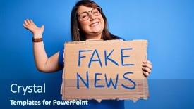  Presentation with journalism - Slides with beautiful-plus-size-woman-holding background and a ocean colored foreground