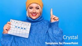  Presentation with weather - Slides featuring beautiful-plus-size-woman-holding background and a teal colored foreground