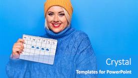  Presentation with weather - Presentation design with beautiful-plus-size-woman-holding background and a teal colored foreground