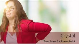  Presentation with backache - Beautiful PPT theme featuring beautiful-plus-size-young-business backdrop and a crimson colored foreground