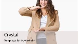  Presentation with power plug winter - Presentation design featuring beautiful plus size young woman background and a lemonade colored foreground