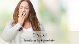  Presentation with young sing woman singing young - Audience pleasing theme consisting of beautiful plus size young woman backdrop and a soft green colored foreground