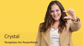  Presentation with plus size fashion model - Slide deck having beautiful plus size young woman background and a  colored foreground