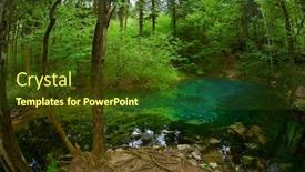  Presentation with woods - Audience pleasing slide deck consisting of beautiful-pond-in-the-woods backdrop and a tawny brown colored foreground