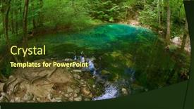  Presentation with woods - Theme with beautiful-pond-in-the-woods background and a tawny brown colored foreground