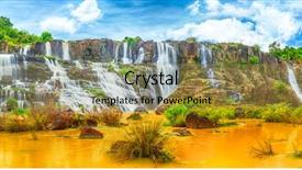  Presentation with beautiful places vietnam - Colorful slide set enhanced with beautiful pongour waterfall in vietnam backdrop and a yellow colored foreground