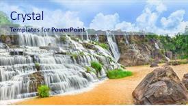  Presentation with beautiful places vietnam - Beautiful slide deck featuring beautiful pongour waterfall in vietnam backdrop and a  colored foreground