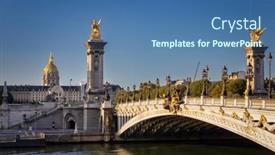  Presentation with paris france - PPT theme consisting of beautiful-pont-alexandre-iii-bridge background and a ocean colored foreground