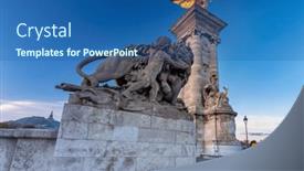  Presentation with paris - Presentation featuring beautiful-pont-alexandre-iii-bridge background and a ocean colored foreground