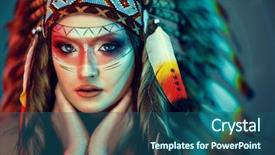  Presentation with american indian - Amazing presentation design having beautiful portrait of indian american backdrop and a ocean colored foreground