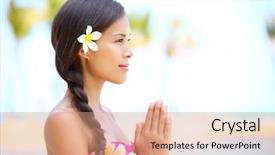  Presentation with hawaii - Presentation design enhanced with beautiful portrait of mixed race background and a coral colored foreground