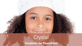  Presentation with wool - PPT theme featuring beautiful portrait of pretty african girl with wool hat isolated on a white background background and a red colored foreground