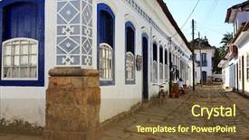  Presentation with colonial - Presentation featuring beautiful portuguese colonial typical town background and a tawny brown colored foreground