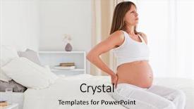  Presentation with baby book - Slide deck featuring baby haging book - beautiful pregnant female having background and a soft green colored foreground