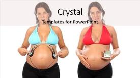  Presentation with pregnant - PPT theme enhanced with beautiful pregnant twins fashion photo background and a  colored foreground