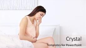  Presentation with pregnant woman cleaning - Presentation theme with beautiful pregnant woman feeling bad background and a lemonade colored foreground