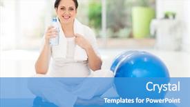  Presentation with water bottle - Audience pleasing theme consisting of beautiful pregnant woman holding bottle backdrop and a teal colored foreground