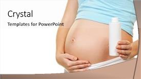  Presentation with pregnant - Beautiful presentation theme featuring beautiful pregnant woman holding backdrop and a white colored foreground