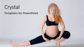  Presentation with pregnant woman - Slide set featuring beautiful pregnant woman in yoga background and a light gray colored foreground