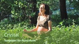  Presentation with lotus - Cool new theme with beautiful-pregnant-woman-meditate-sitting backdrop and a tawny brown colored foreground