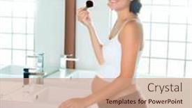  Presentation with pregnant woman - Colorful presentation theme enhanced with beautiful-pregnant-woman-on-modern backdrop and a  colored foreground