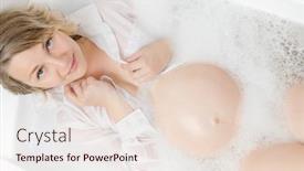  Presentation with pregnant woman - Theme having beautiful-pregnant-woman-taking-bath background and a lemonade colored foreground