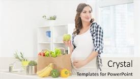  Presentation with pregnant woman - Presentation having beautiful pregnant woman background and a coral colored foreground