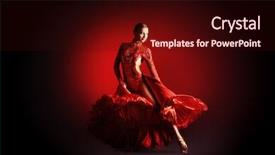  Presentation with salsa dance - Presentation theme enhanced with beautiful professional dancer performs latino background and a wine colored foreground