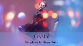  Presentation with high jump - Presentation design featuring beautiful-professional-dancer-woman background and a light blue colored foreground
