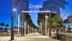  Presentation with marina - Theme with beautiful-promenade-with-palm-trees background and a  colored foreground