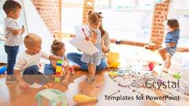 Presentation with group therapy - Cool new theme with beautiful-psychologist-and-group backdrop and a coral colored foreground