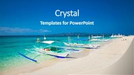  Presentation with boracay - Slide set with beautiful puka beach at boracay background and a gray colored foreground