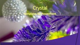  Presentation with silver purple - PPT theme with beautiful purple and silver baubles on christmas tree background and a tawny brown colored foreground